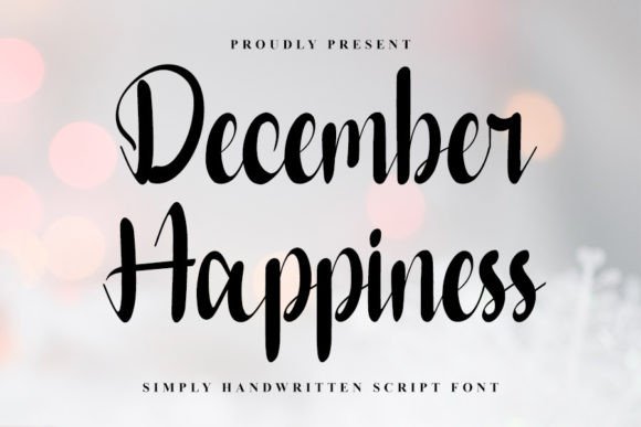 December Happiness Font for Handmade Crafts