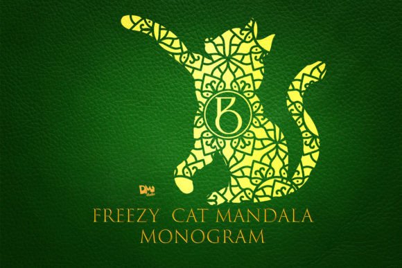 Freezy Cat Mandala Monogram Font for Pet Branding