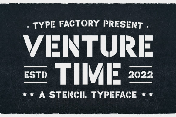 Venture Time: A Modern Stencil Display Font for Web Design