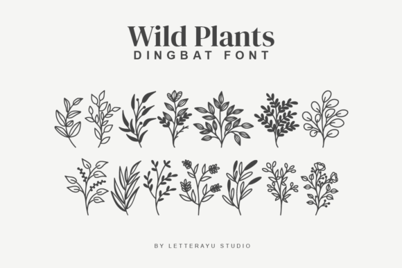 Wildplants Font: Sketch Style Dingbats for Web Design